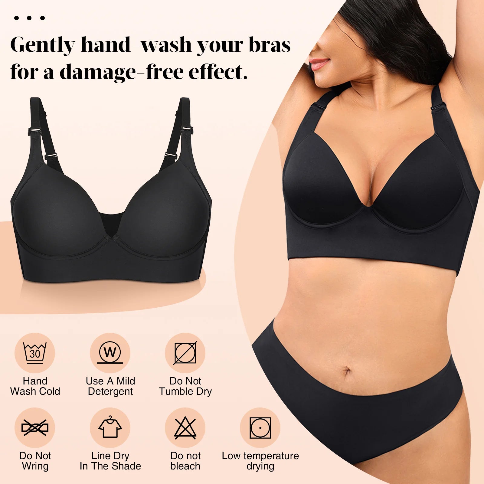 Reta Deep Cup Bra Hides Back Fat Diva New Look with Shapewear