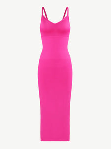 Reta Seamless Spaghetti Strap V-neck Maxi Shaper Dress Shapewear