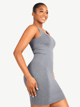 Load image into Gallery viewer, Reta Square-neck Shaper Mini Bodycon Dress Shapewear