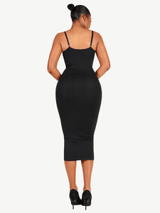 Reta Seamless Spaghetti Strap V-neck Maxi Shaper Dress Shapewear