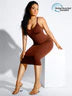 Reta Seamless Spaghetti Strap V-neck Maxi Shaper Dress Shapewear