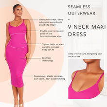 Load image into Gallery viewer, Reta Seamless Spaghetti Strap V-neck Maxi Shaper Dress Shapewear