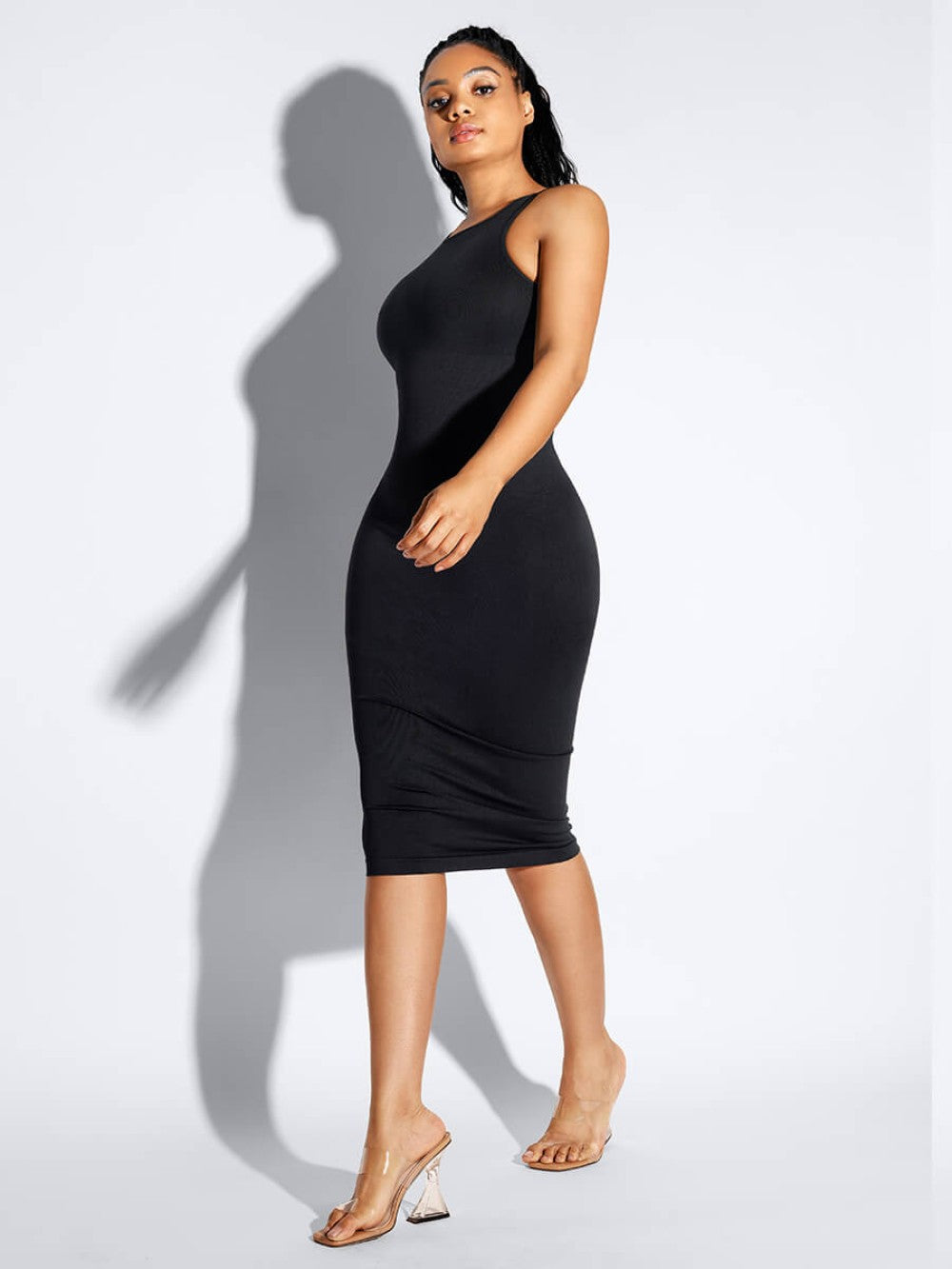 Reta 8 in 1 Seamless Modal Shaper Dress Shapewear Brown / Med/Lg