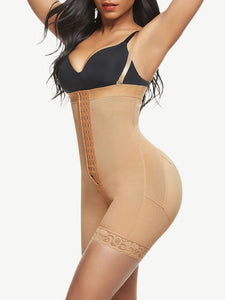 Reta Full Body Shaper Fajas Big Size Lace Trim Shapewear skin in color side photo