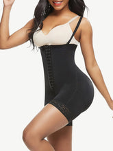 Load image into Gallery viewer, Reta Full Body Shaper Fajas Big Size Lace Trim Shapewear black in color side &amp; back photo